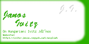 janos ivitz business card